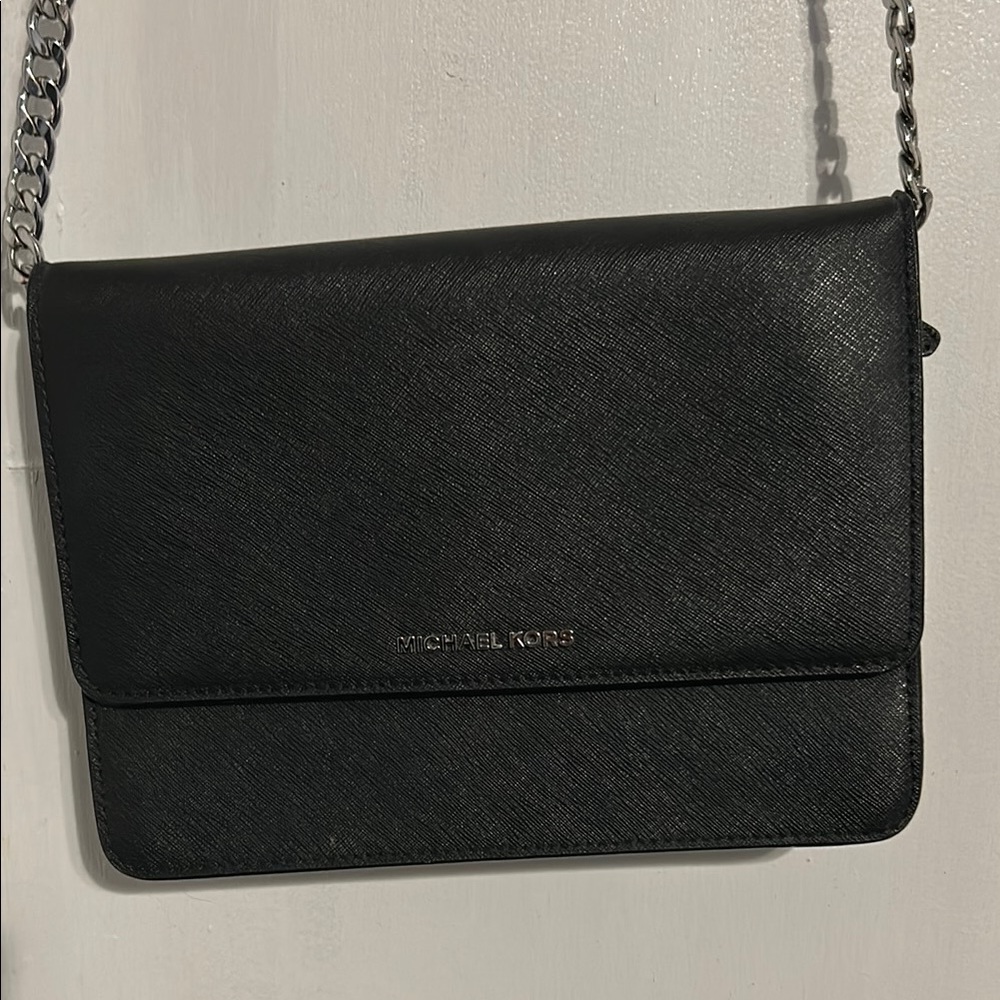 Michael Kors Black Leather Crossbody Bag